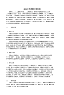 舍曲林市场营销策划案 重塑品牌定位，深耕细分市场